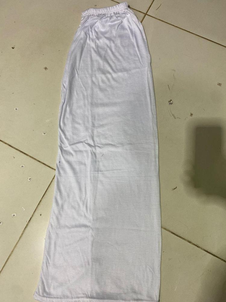 Women's White Cotton Jersey Palazzo Trousers 38"