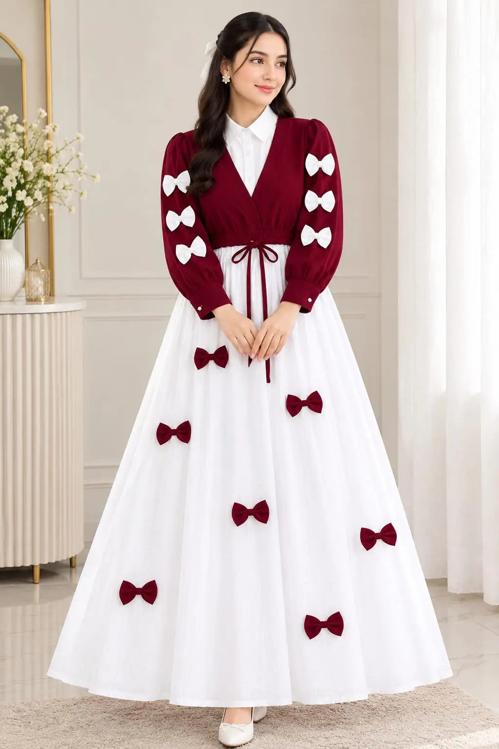 2 Pcs Women's Stitched Grip Plain Dress