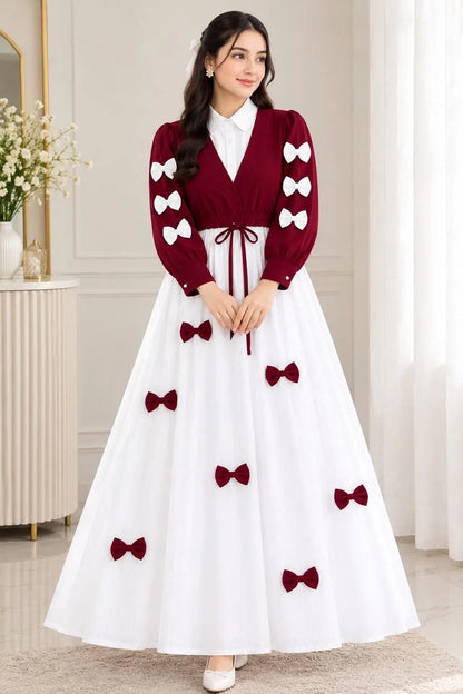 2 Pcs Women's Stitched Grip Plain Dress