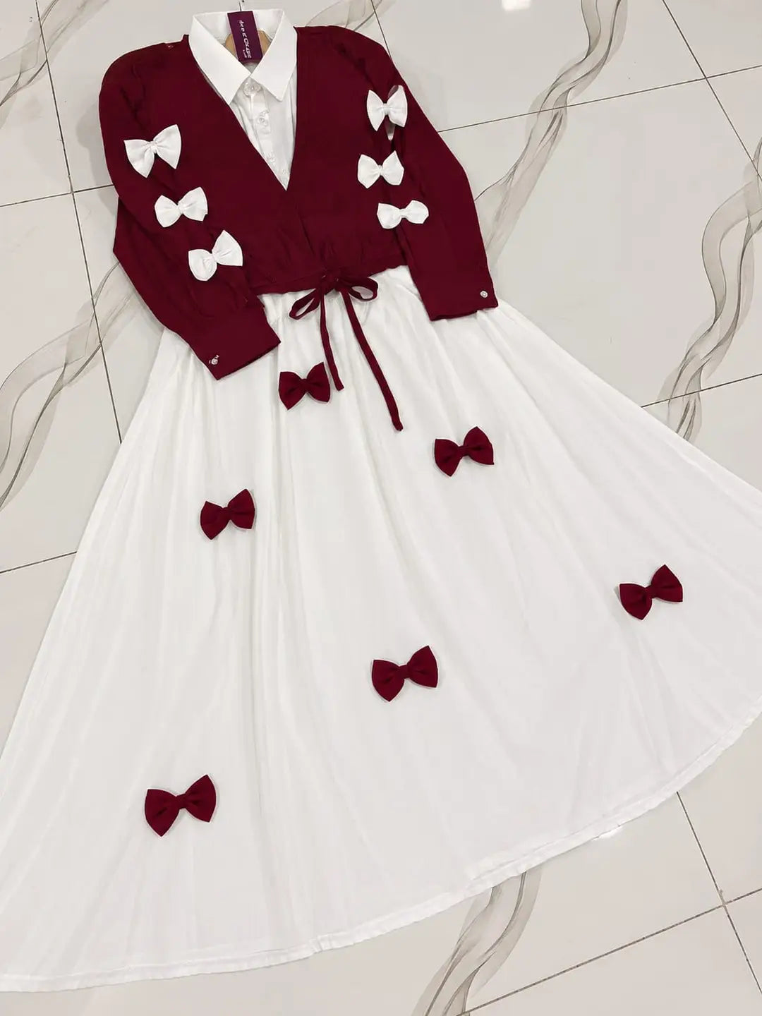 2 Pcs Women's Stitched Grip Plain Dress