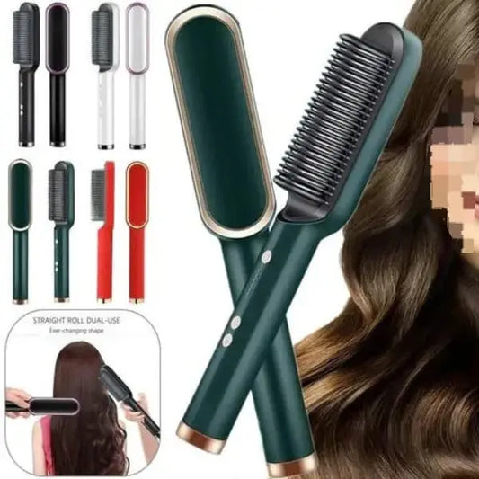 2 in 1 Hair Straightening Brush & Styling Comb
