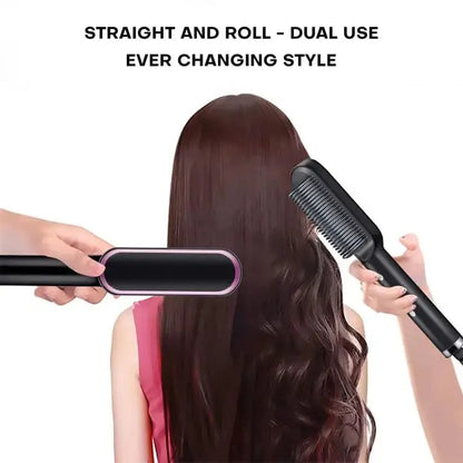 2 in 1 Hair Straightening Brush & Styling Comb