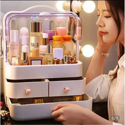 Premium Cosmetic Storage Box with 3 Drawers