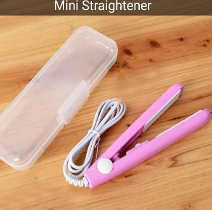 Mini Hair Straightener Pink Fast Drying Metal Plate