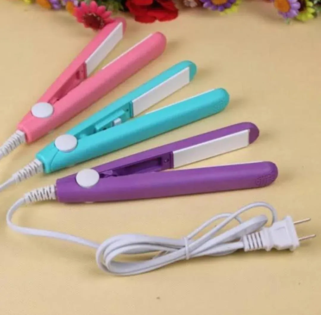 Mini Hair Straightener Pink Fast Drying Metal Plate