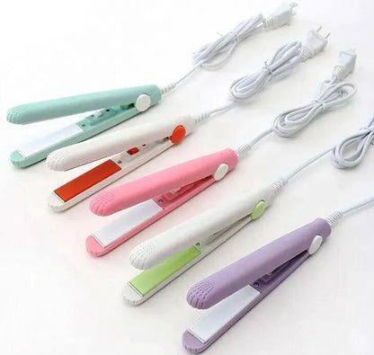 Mini Hair Straightener Pink Fast Drying Metal Plate