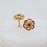 Round Shape Red Color Ladies Gold Tops TP0163