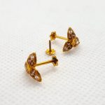 Triangle Gold Tops in Coffee zircon Tp0007